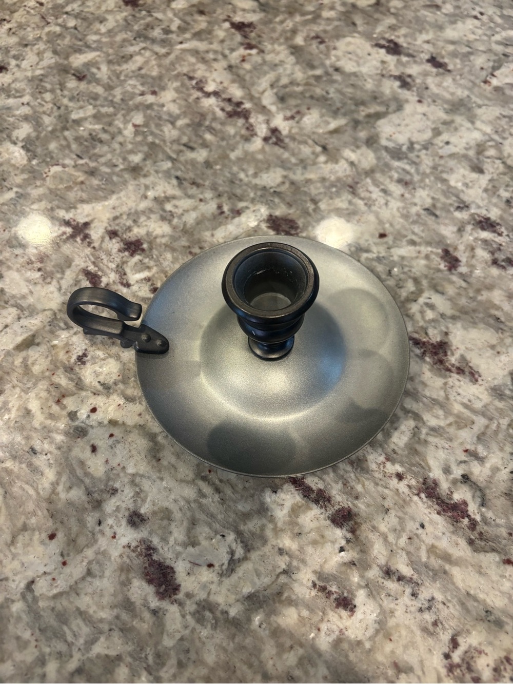 American Heirloom pewter chamberstick candle holder